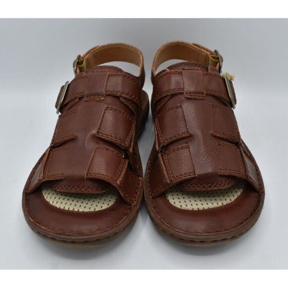 Born‎ Mens Size 12 Miguel Full Grain Leather Dark Tan Bourban Sandals Shoes